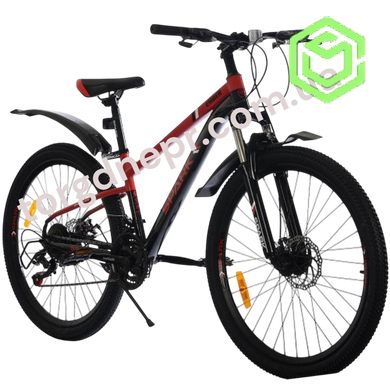 Велосипед SPARK EMBER 26" лок-аут, диск, черный с красным, черно-красный, 13"